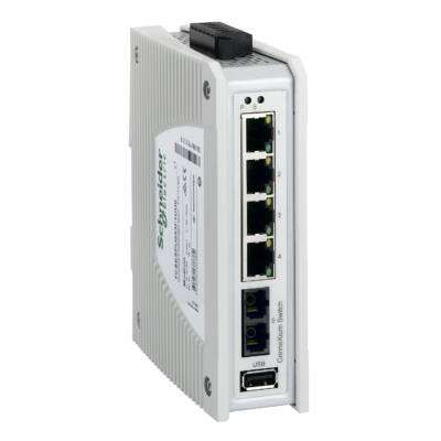 ConneXium Premium Unmanaged Switch - 4 ports for copper + 1 ports for fiber optic multimode - Schneider Electric - TCSESPU053F1CU0