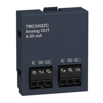 Analogue output cartridge, Modicon M221, 2 analog current outputs, I/O extension - Schneider Electric - TMC2AQ2C