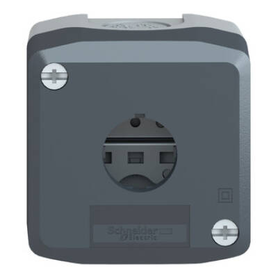 Empty enclosure, plastic, dark grey lid, for push button Ø22, 1 cut-out - Schneider Electric - XALD01