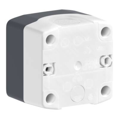 Control station, plastic, dark grey lid, 1 red flush push button Ø22, spring return, marked O, 1 NC - Schneider Electric - XALD112