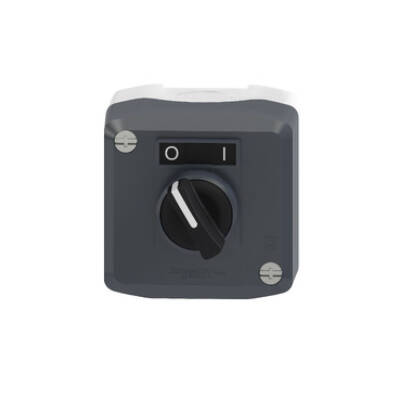 Control station, plastic, dark grey lid, 1 selector switch, standard handle Ø22, 1 NO - Schneider Electric - XALD134