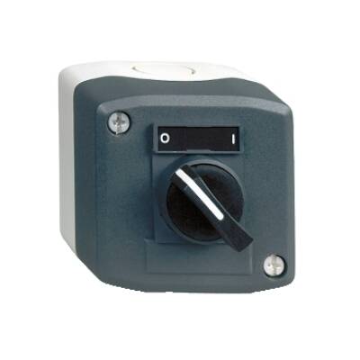 Control station, plastic, dark grey lid, 1 selector switch, standard handle Ø22, 1 NO - Schneider Electric - XALD134