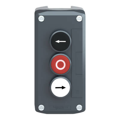 dark grey station - white flush/red flush/black flush pushbuttons Ø22 - Schneider Electric - XALD334
