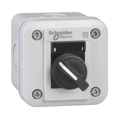 control station XAL-E - selector switch 2 positions - white - 1 NO - O-I - Schneider Electric - XALE1341