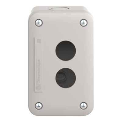 empty control station - light grey - 2 cut-outs - IP54 - for XB7 Ø 22 mm - Schneider Electric - XALE2