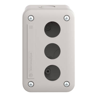 empty control station - light grey - 3 cut-outs - IP54 - for XB7 Ø 22 mm - Schneider Electric - XALE3
