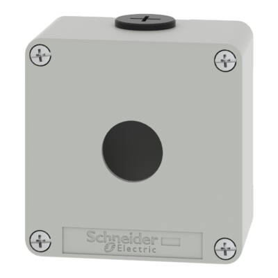 Harmony XAP, XB2 SL, Empty control station, zinc alloy, grey, M20, 1 cut-out 22mm, 80 x 80 x 51,5, UL cULus - Schneider Electric - XAPD1201