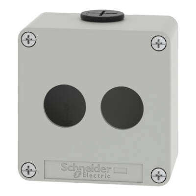 Harmony XAP, XB2 SL, Empty control station, zinc alloy, grey, M20, 2 cut-outs 22mm, 80 x 80 x 51,5, UL cULus - Schneider Electric - XAPD1202