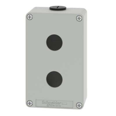 Harmony XAP, XB2 SL, Empty control station, zinc alloy, grey, M20, 2 cut-outs 22mm, 80 x 130 x 51,5, UL cULus - Schneider Electric - XAPD2202