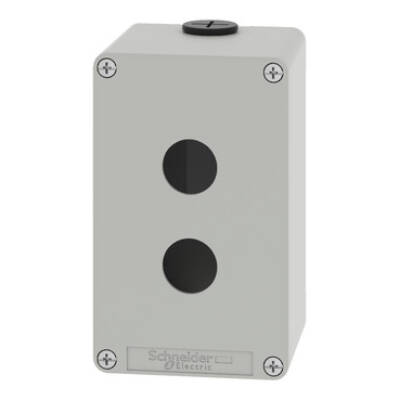 Harmony XAP, XB2 SL, Empty control station, zinc alloy, grey, M20, 2 cut-outs 22mm, 80 x 130 x 77, UL cULus - Schneider Electric - XAPD2502