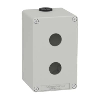 Harmony XAP, XB2 SL, Empty control station, zinc alloy, grey, M20, 2 cut-outs 22mm, 80 x 130 x 77, UL cULus - Schneider Electric - XAPD2502