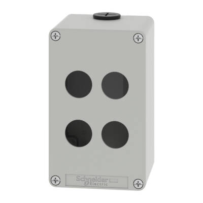 Harmony XAP, XB2 SL, Empty control station, zinc alloy, grey, M20, 4 cut-outs 22mm, 80 x 130 x 77, UL cULus - Schneider Electric - XAPD2504