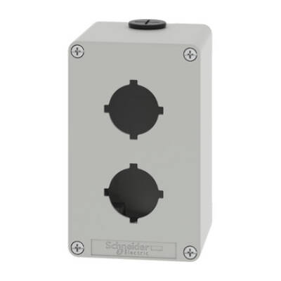 Harmony XAP, XB2 SL, Empty control station, zinc alloy, grey, M20, 2 cut-outs 30mm with notches, 80 x 130 x 77, UL cULus - Schneider Electric - XAPD2602