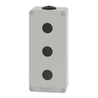 Harmony XAP, XB2 SL, Empty control station, zinc alloy, grey, M25, 3 cut-outs 22mm, 80 x 175 x 51,5 - Schneider Electric - XAPD3203