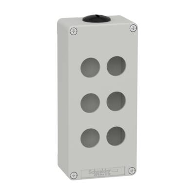 Harmony XAP, XB2 SL, Empty control station, zinc alloy, grey, M25, 6 cut-outs 22mm, 80 x 175 x 51,5 - Schneider Electric - XAPD3206