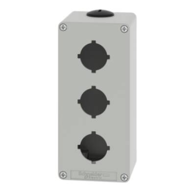 Harmony XAP, XB2 SL, Empty control station, zinc alloy, grey, M25, 3 cut-outs 30mm with notches, 80 x 175 x 77 - Schneider Electric - XAPD3603