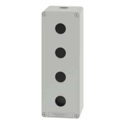 Harmony XAP, XB2 SL, Empty control station, zinc alloy, grey, M25, 4 cut-outs 22mm, 80 x 220 x 77 - Schneider Electric - XAPD4504