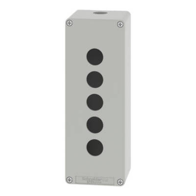 Harmony XAP, XB2 SL, Empty control station, zinc alloy, grey, M25, 5 cut-outs 22mm, 80 x 220 x 77 - Schneider Electric - XAPD4505