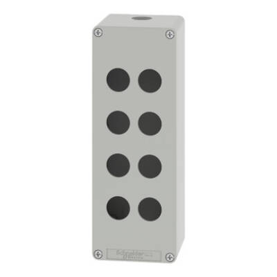 Harmony XAP, XB2 SL, Empty control station, zinc alloy, grey, M25, 8 cut-outs 22mm, 80 x 220 x 77 - Schneider Electric - XAPD4508