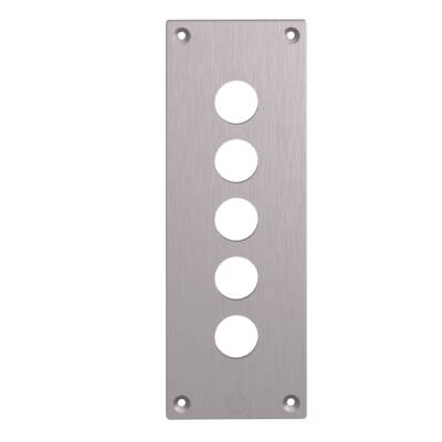 drilled front plate - XAP-E - metal - 5 horizontal openings - Schneider Electric - XAPE305