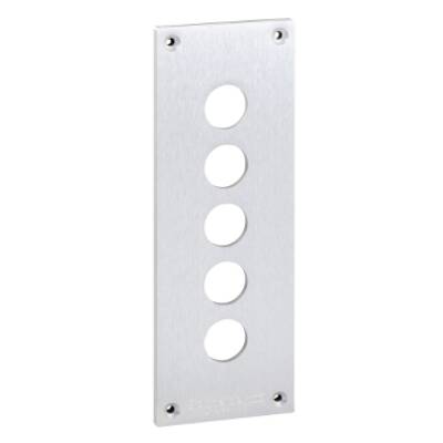 drilled front plate - XAP-E - metal - 5 horizontal openings - Schneider Electric - XAPE305