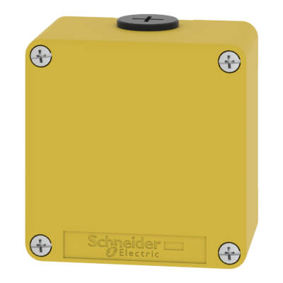 Harmony XAP, XB2 SL, Empty control station, zinc alloy, yellow, M20 , undrilled, 80 x 80 x 51,5, UL cULus - Schneider Electric - XAPK11