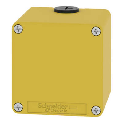 Harmony XAP, XB2 SL, Empty control station, zinc alloy, yellow, M20, undrilled, 80 x 80 x 77, UL cULus - Schneider Electric - XAPK14