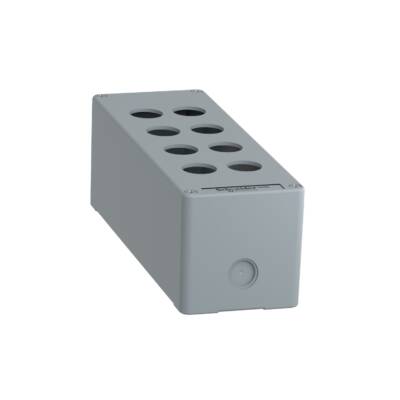 Harmony XAP, XB2 SL, Empty control station, zinc alloy, blue, 8 cut-outs, Ø22, 80 x 220 x 77 mm - Schneider Electric - XAPM4508