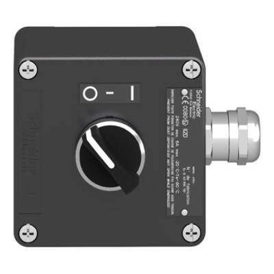 Control station, metal, start stop function, 1 selector switch, black, 1 NO + 1 NC, ATEX - Schneider Electric - XAWF130EX