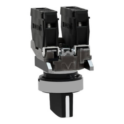 Selector switch, metal, black, Ø22, 3 positions, stay put, 2 NO - Schneider Electric - XB4BD33
