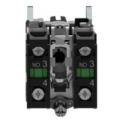 Selector switch, metal, black, Ø22, 3 positions, spring spring return, 2 NO - Schneider Electric - XB4BD53