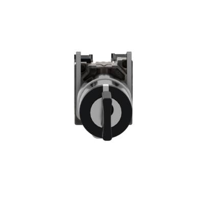 Key switch selector, metal, black, Ø22, key n°455, 3 positions, stay put, 2 NO - Schneider Electric - XB4BG33