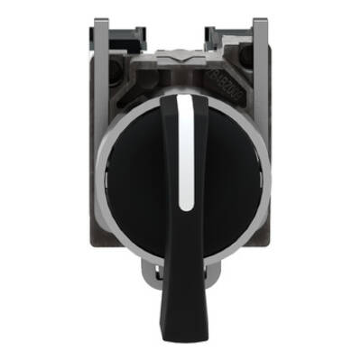Harmony XB4, Selector switch, metal, black Ø22, long handle, 3-positions, stay put, 2 NO - Schneider Electric - XB4BJ33