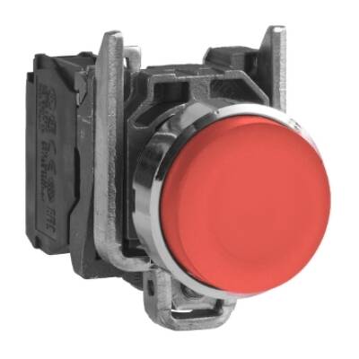 Push button, Harmony XB4, red projecting complete pushbutton Ø22 mm spring return 1 NO "unmarked" - Schneider Electric - XB4BL41