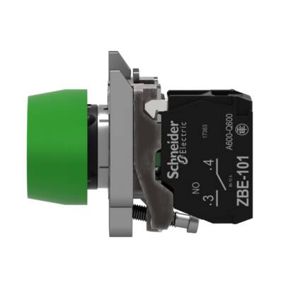 Complete push button, Harmony XB4, green pushbutton Ø22 mm, spring return, 1 NO, ATEX - Schneider Electric - XB4BPS31EX