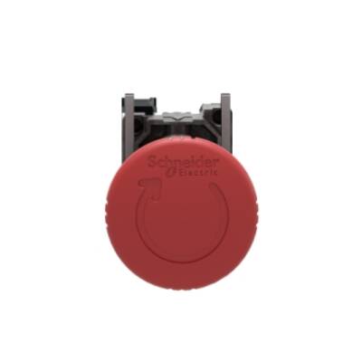 Harmony XB4, Emergency stop switching off, metal, red mushroom Ø40, Ø22, trigger latching turn to release, 1 NC - Schneider Electric - XB4BS8442