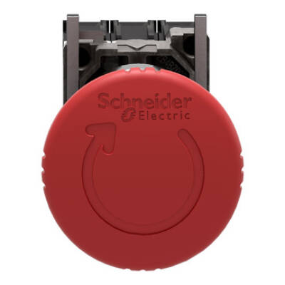 Red Ø40 Emergency stop, switching off Ø22 latching turn release 2NC+1NO - Schneider Electric - XB4BS84441