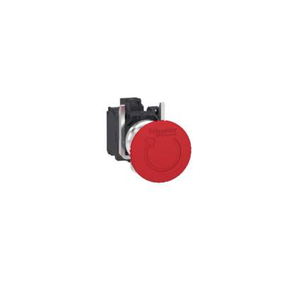 Emergency stop switching off, Harmony XB4, metal, red mushroom 40mm, 22mm, trigger latching turn to release, 2NC with monitoring - Schneider Electric - XB4BS84462