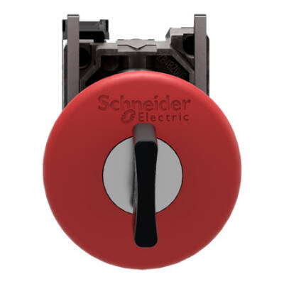 Harmony XB4, Emergency stop switching off, metal, red mushroom Ø40, Ø22, trigger latching key release, 1 NC - Schneider Electric - XB4BS9442