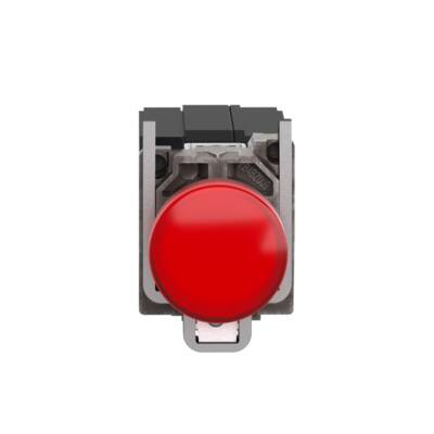 red complete pilot light Ø22 plain lens with BA9s bulb 110...120V - Schneider Electric - XB4BV34