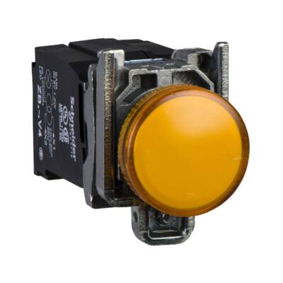 orange complete pilot light Ø22 plain lens with BA9s bulb 110...120V - Schneider Electric - XB4BV35