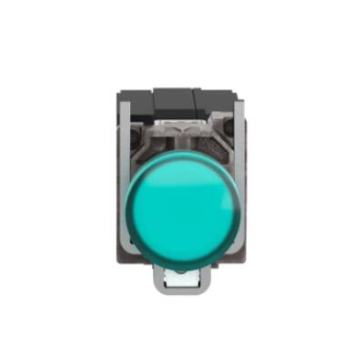 green complete pilot light Ø22 plain lens with BA9s bulb 230...240V - Schneider Electric - XB4BV43