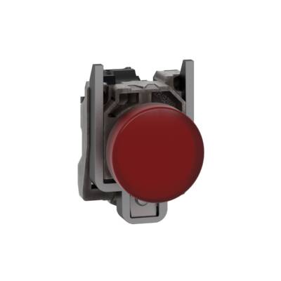 Pilot light, Harmony XB4,metal, red, 22mm, universal LED, plain lens, 24V AC DC - Schneider Electric - XB4BVB4