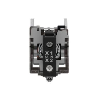Pilot light, Harmony XB4,metal, orange, 22mm, universal LED, plain lens, 110…120V AC - Schneider Electric - XB4BVG5
