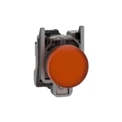 Pilot light, Harmony XB4,metal, orange, 22mm, universal LED, plain lens, 230...240V AC - Schneider Electric - XB4BVM5