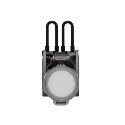 Push-to-test pilot light, Harmony XB4, metal, white, universal LED, screw clamp terminals, 110...120V - Schneider Electric - XB4BW21G5