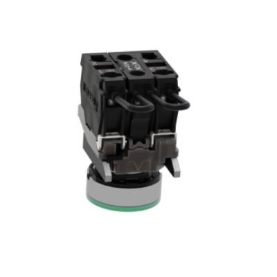 Push to test pilot light, Harmony XB4, metal, green, 22mm, universal LED, 24V - Schneider Electric - XB4BW23B5