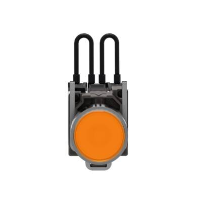 Push-to-test pilot light, Harmony XB4, metal, orange, universal LED, screw clamp terminals, 24V - Schneider Electric - XB4BW25B5