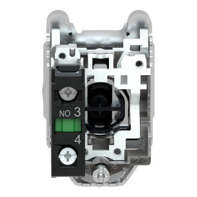 Harmony XB4, Push button flush mounted, metal, white, Ø30, spring return, unmarked, 1 NO - Schneider Electric - XB4FA11