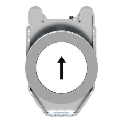 Harmony XB4, Push button flush mounted, metal, whit,e Ø30, spring return, marked UP ARROW, 1 NO - Schneider Electric - XB4FA3341